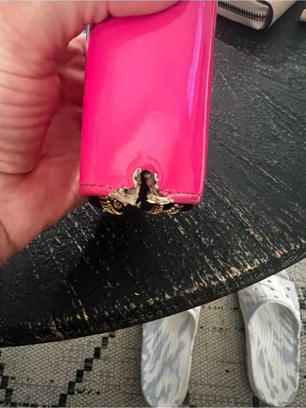 Women’s Patent Pink Zip Wallet